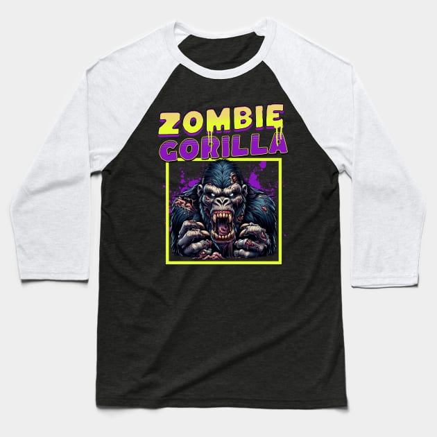 Zombie Gorilla funny Baseball T-Shirt by woormle